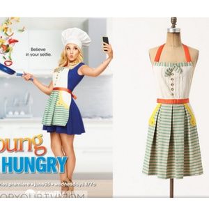 Anthropologie Bahia Halter Apron Cotton Colorblock